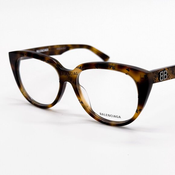 NEW BALENCIAGA EYEGLASSES BB0131O 008 ROUND OVAL HAVANA WOMEN EYEWEAR BALENCIAGA - Picture 3 of 9